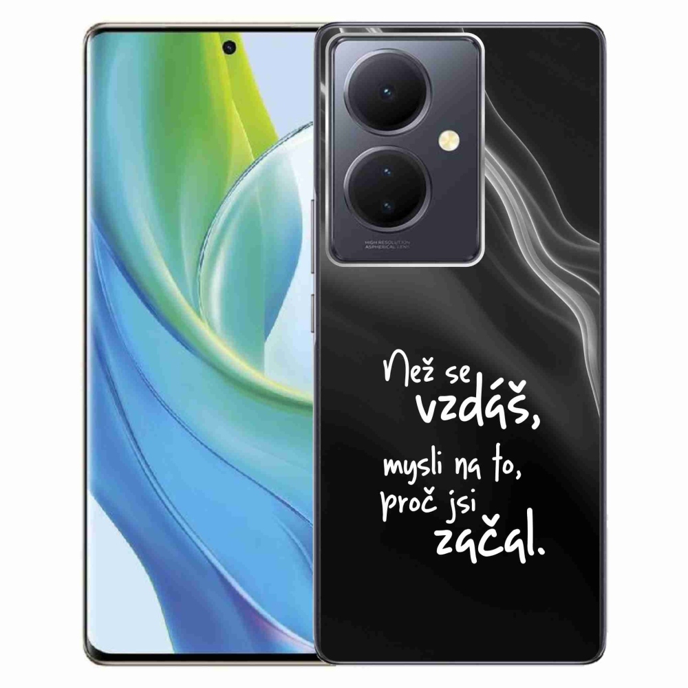 Gelový kryt mmCase na Vivo V29 Lite 5G - citát 2 černé pozadí