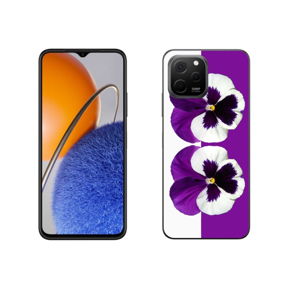 Gelový kryt mmCase na Huawei Nova Y61 - fialovobílý květ