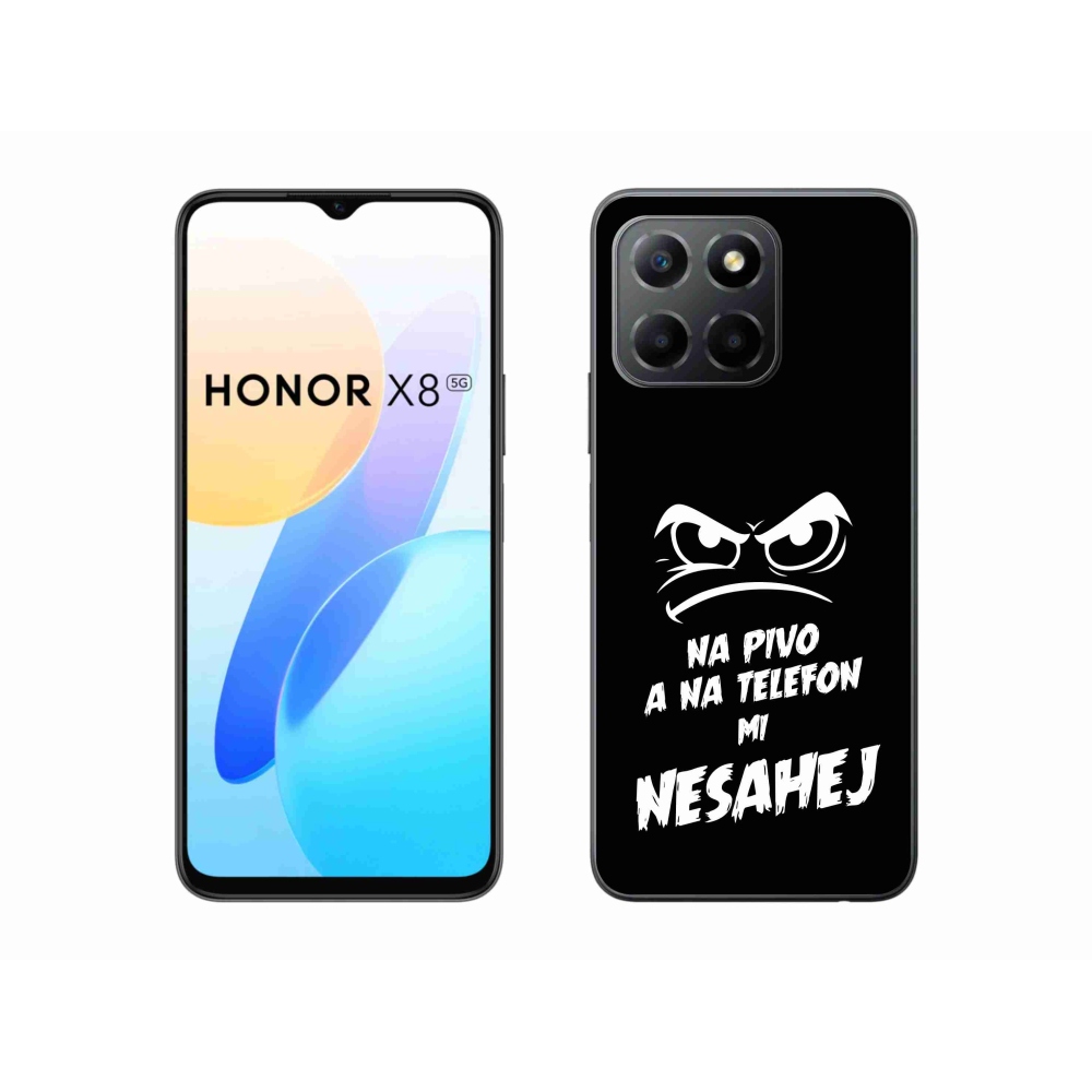 Gelový kryt mmCase na Honor X8 5G/Honor 70 Lite 5G - pivní motiv 2 černé pozadí
