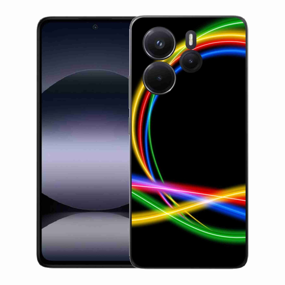 Gelový kryt mmCase na Xiaomi Redmi Note 14 - neonové kruhy