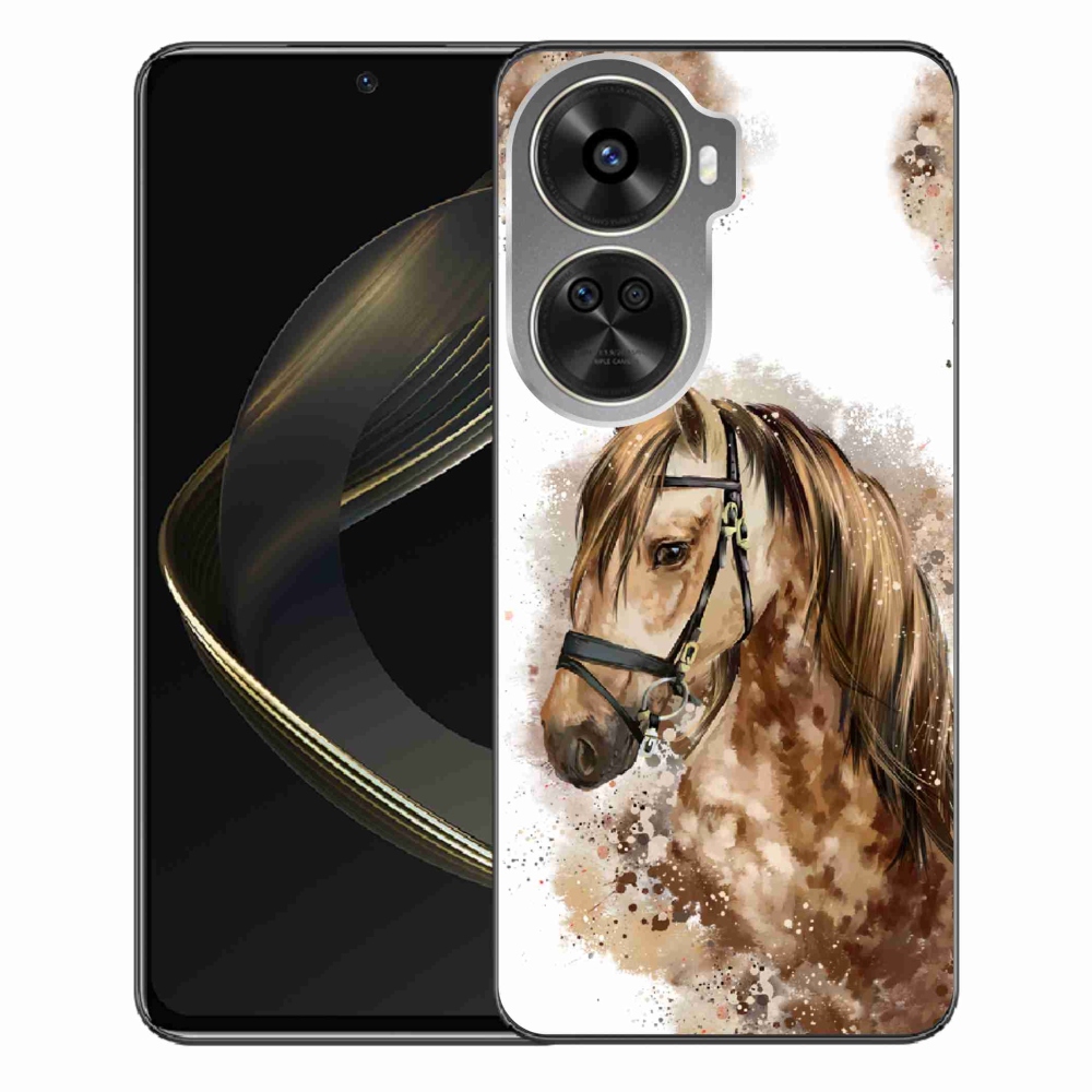 Gelový kryt mmCase na Huawei Nova 12 SE - hnědý kreslený kůň
