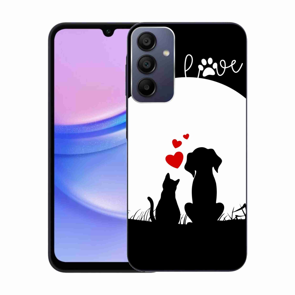 Gelový obal mmCase na Samsung Galaxy A15 4G/5G - zvířecí láska