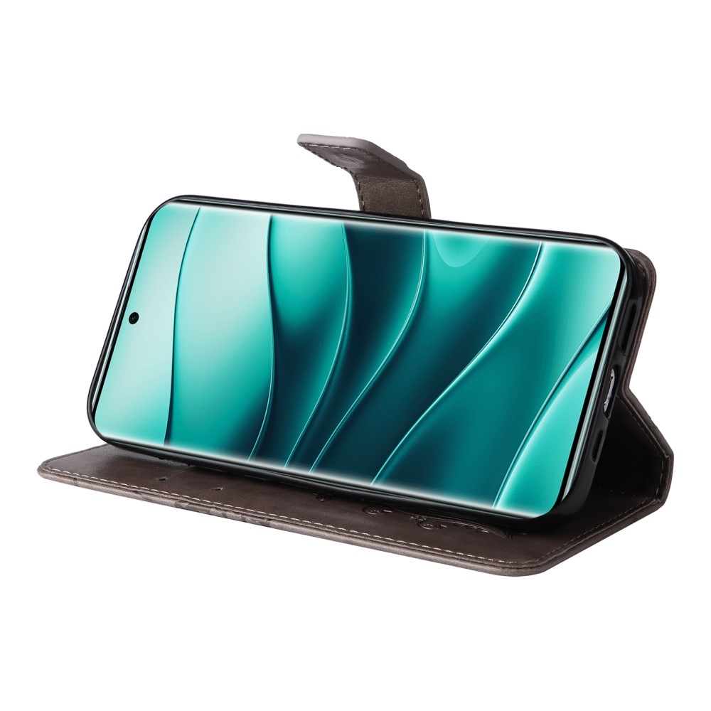 Big Butterfly knížkové pouzdro na Xiaomi Redmi Note 14 Pro 5G/Poco X7 5G/Note 14 Pro+ 5G - šedé