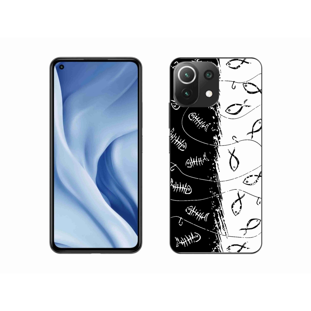 Gelový kryt mmCase na Xiaomi Mi 11 Lite 4G/5G - kostry a rybky