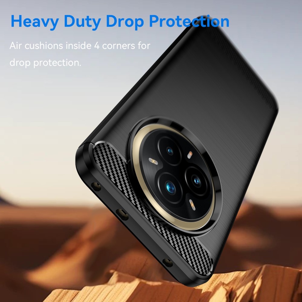 Carbon odolný gelový obal na Realme 14 Pro+ 5G - černý