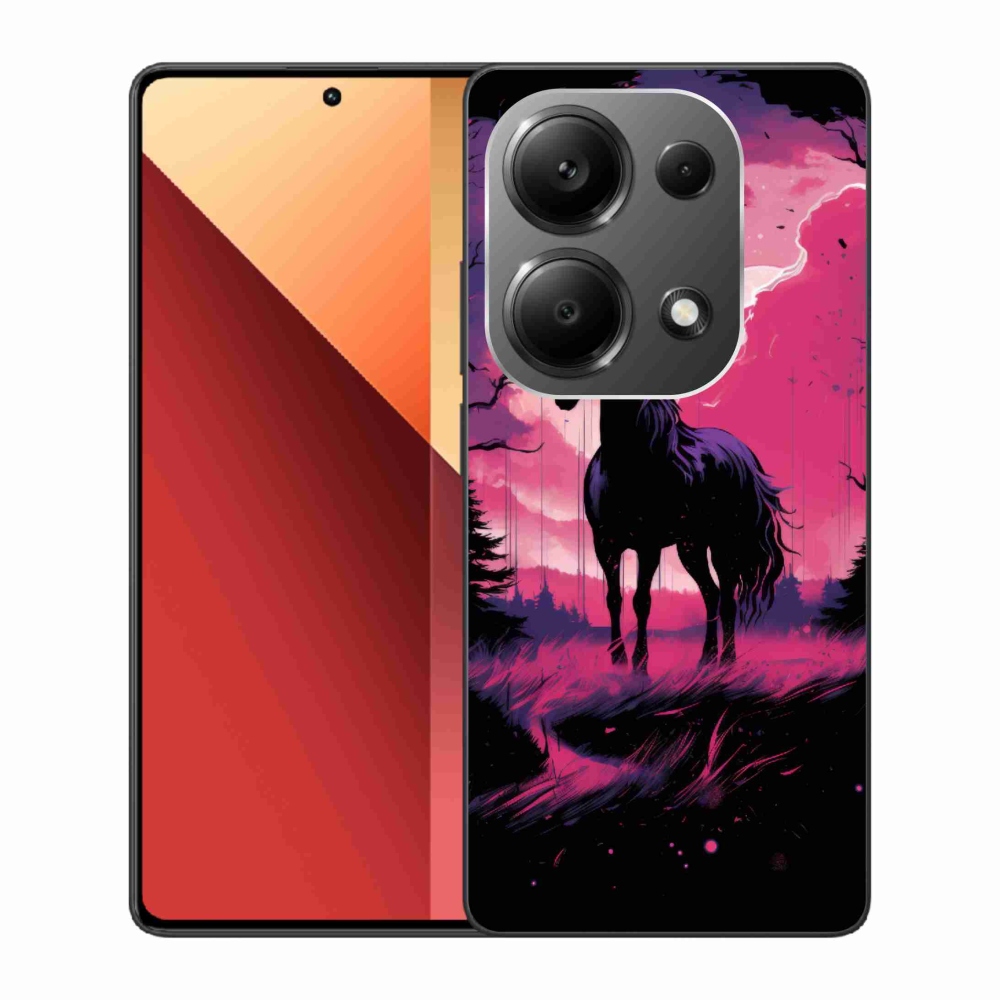 Gelový kryt mmCase na Xiaomi Redmi Note 13 Pro 4G/Poco M6 Pro - černý kreslený kůň 1