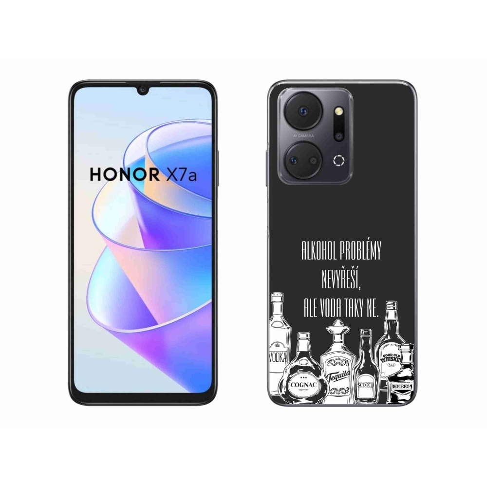 Gelový kryt mmCase na Honor X7a - vtipný text černé pozadí