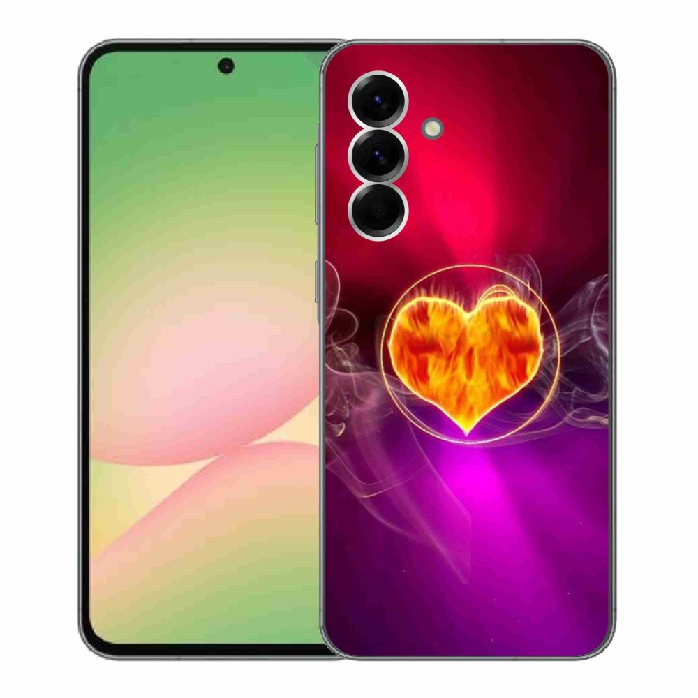 Gelový kryt mmCase na Samsung Galaxy A56 5G - ohnivé srdce