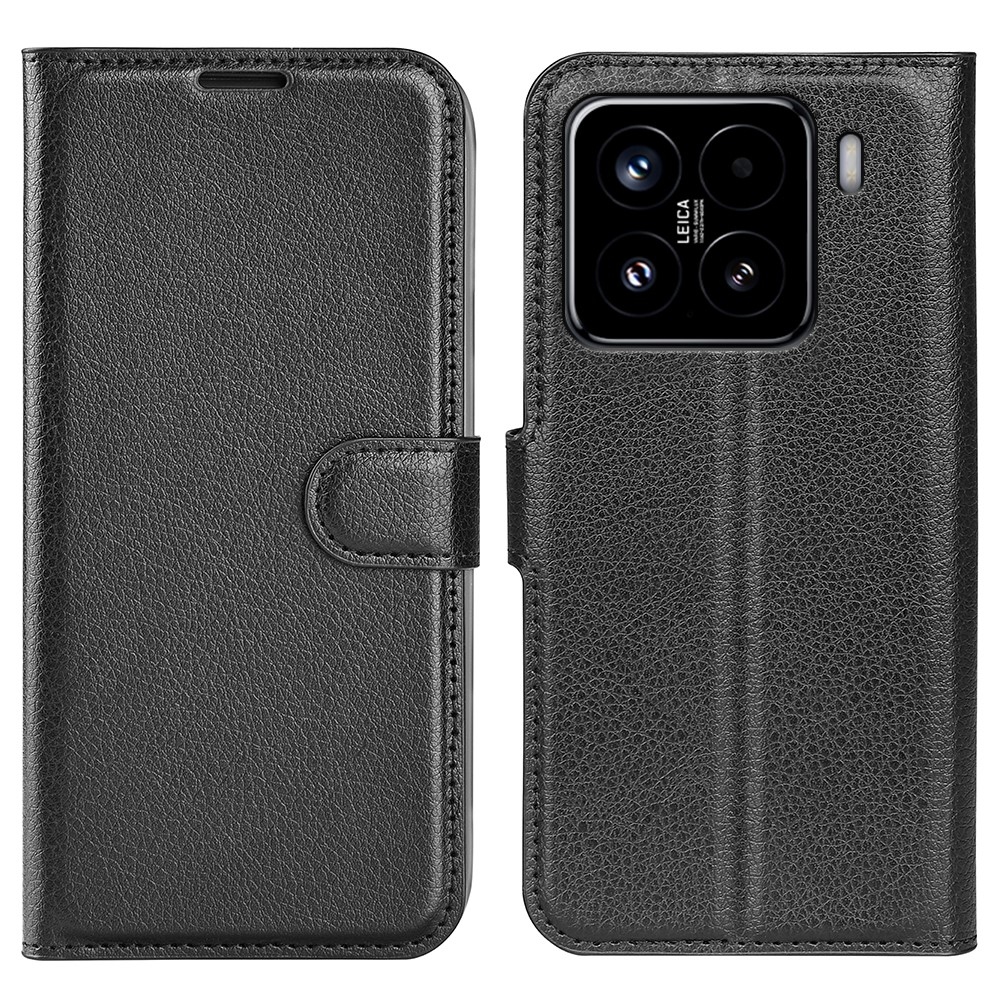 Litchi knížkové pouzdro na Xiaomi 15 - černé