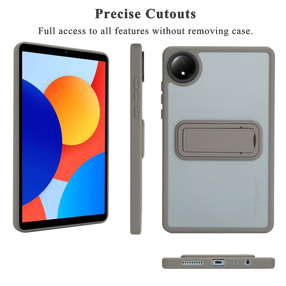 Skiny gelový obal s pevnými zády a výklopným stojánkem na Xiaomi Redmi Pad SE 8.7 - šedý