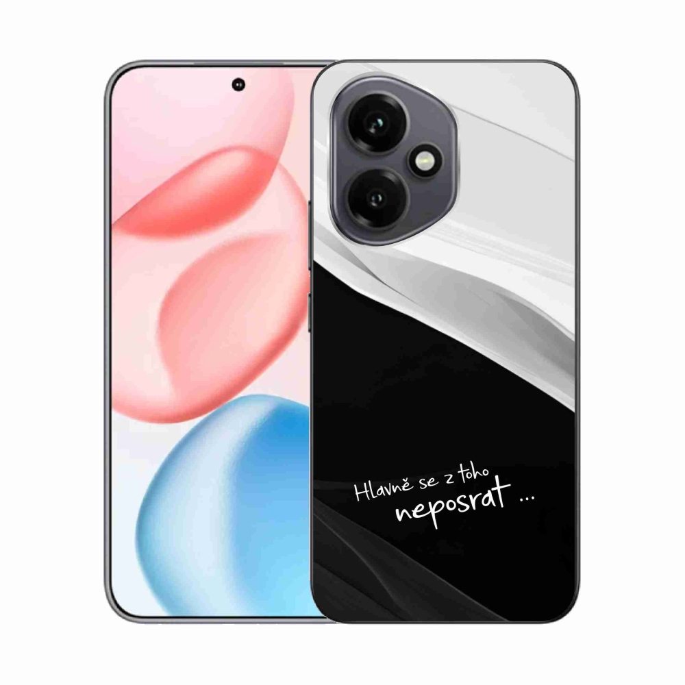 Gelový kryt mmCase na Honor 400 - vtipný text 13 černobílé pozadí