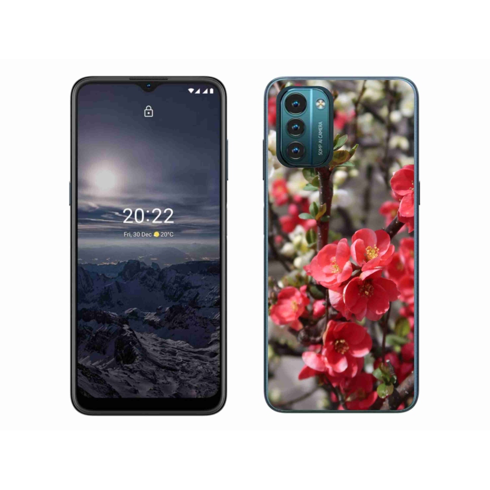Gelový kryt mmCase na Nokia G11/G21 - červené květy