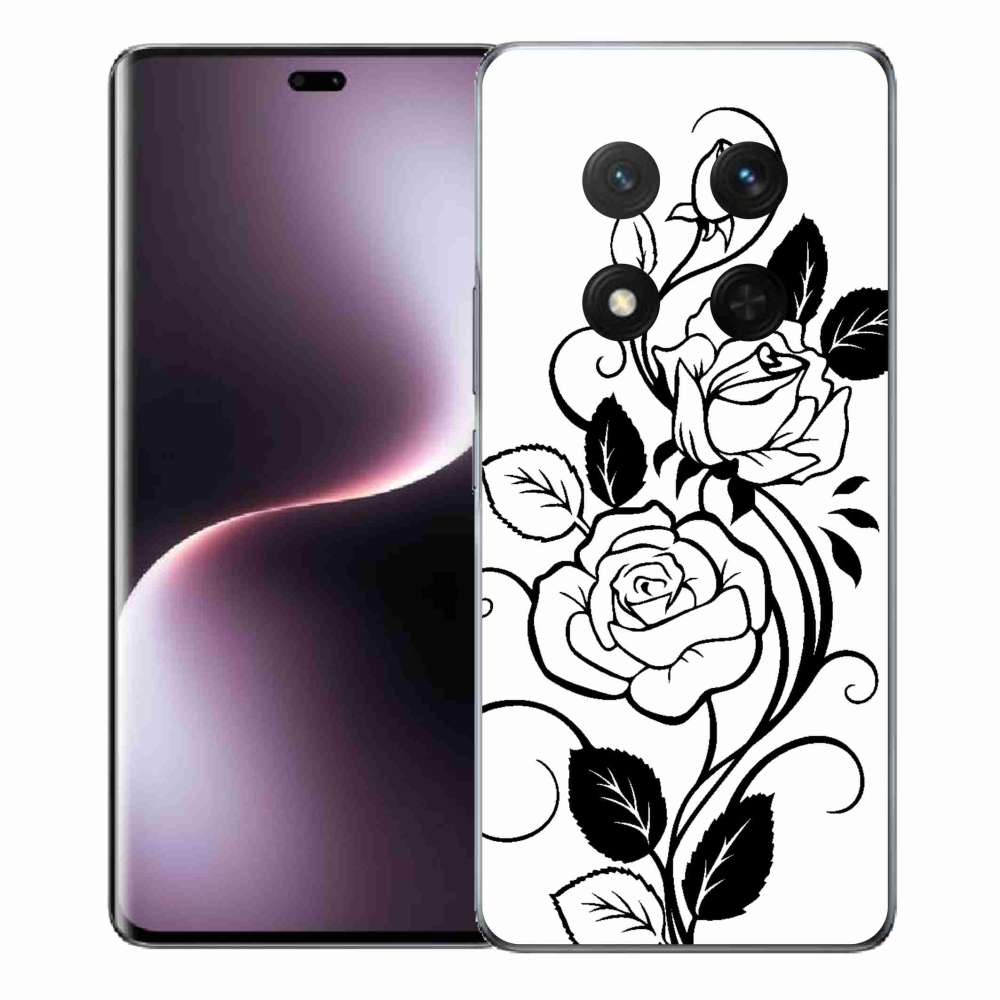 Gelový kryt mmCase na Honor Magic 7 Lite 5G - černobílá růže