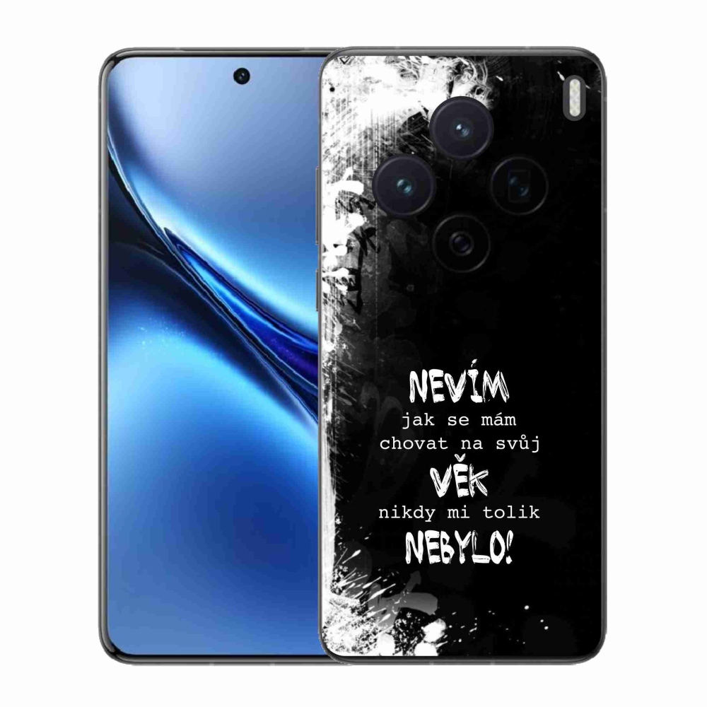 Gelový kryt mmCase na Vivo X200 5G - vtipný text 14 černé pozadí