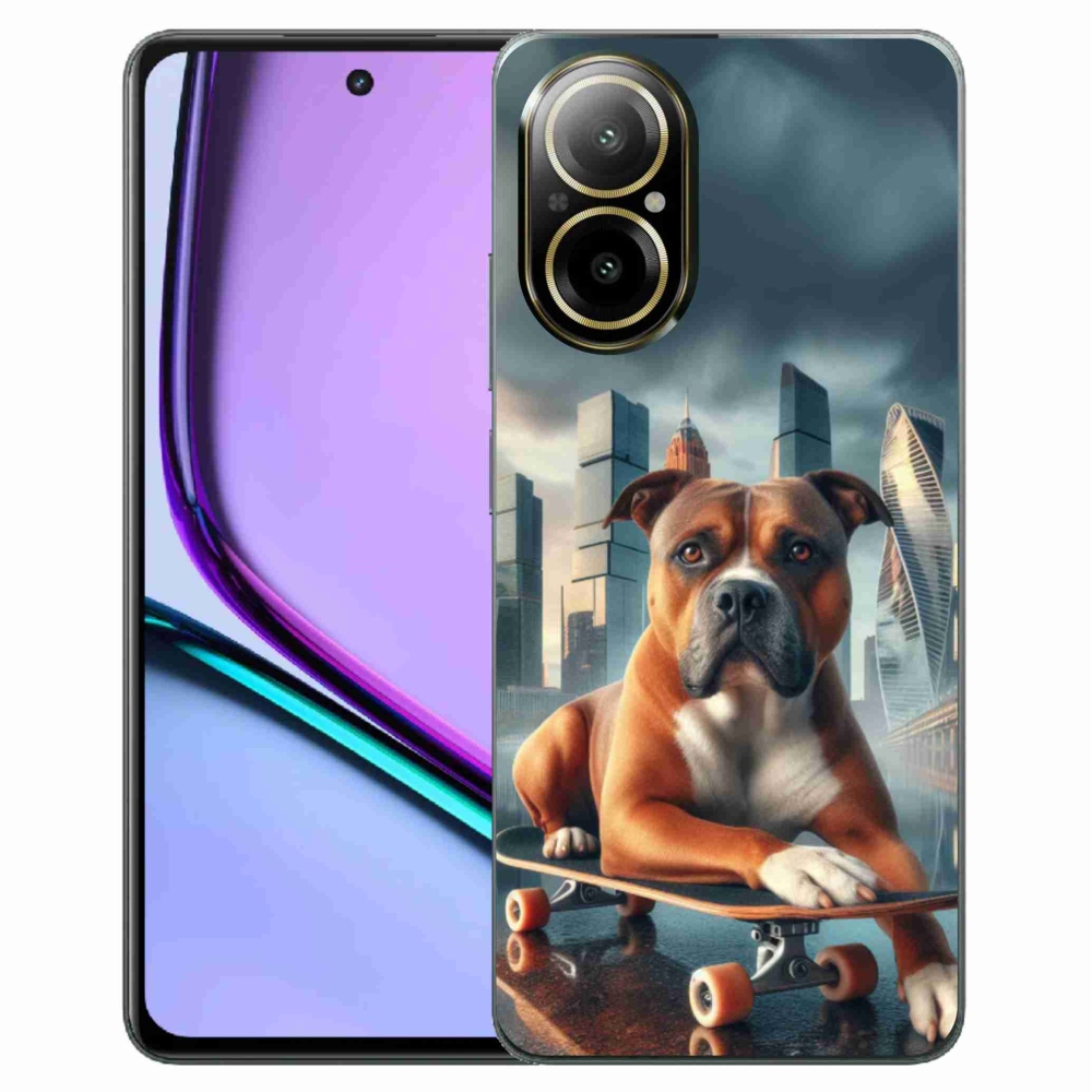 Gelový kryt mmCase na Realme C67 - pes na skateboardu