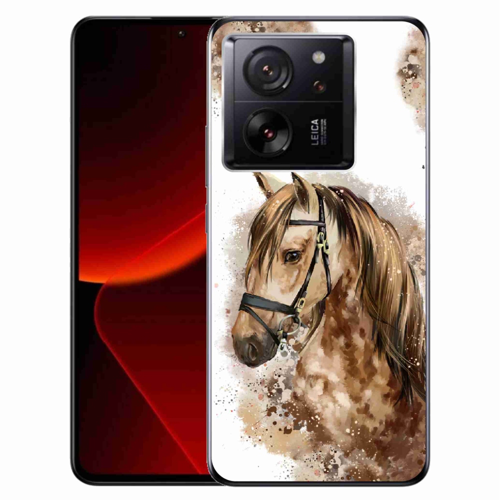 Gelový kryt mmCase na Xiaomi 13T/13T Pro - hnědý kreslený kůň