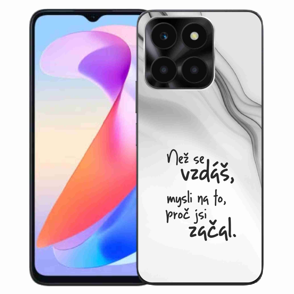 Gelový kryt mmCase na Honor X6a - citát 2 bílé pozadí