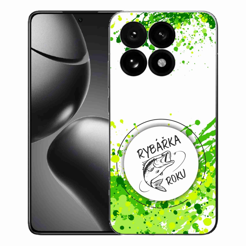 Gelový kryt mmCase na Xiaomi 15T - rybářka roku bílé pozadí