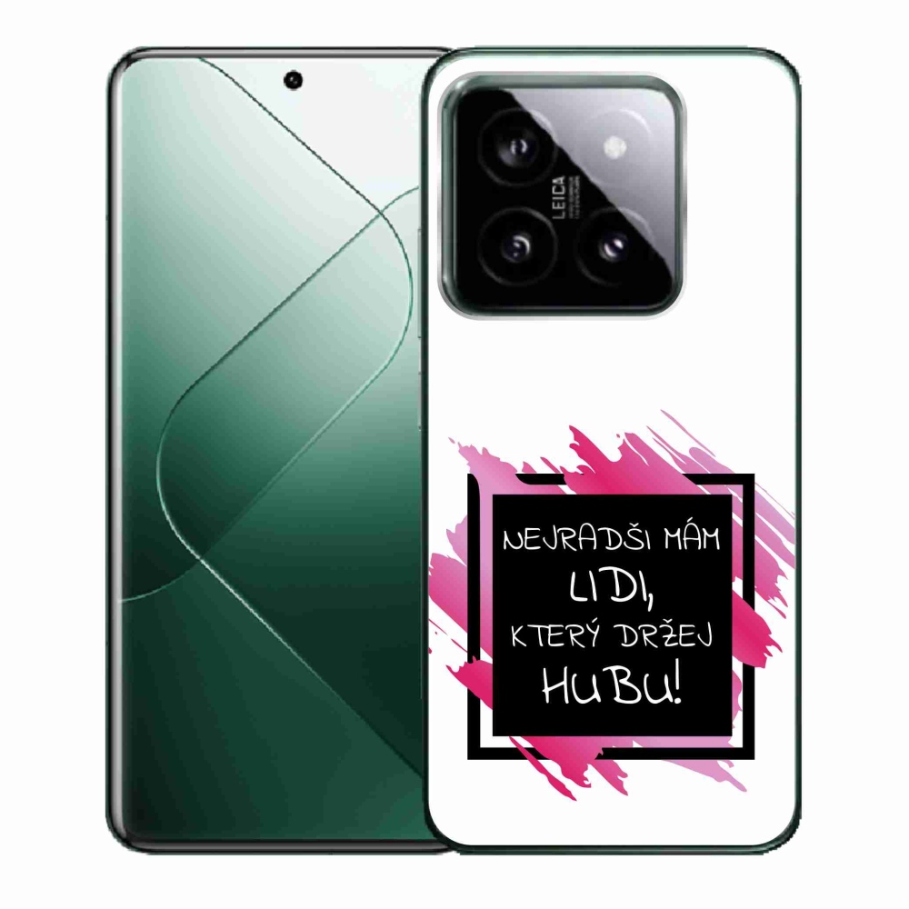 Gelový kryt mmCase na Xiaomi 14 - vtipný text 7 černobílé pozadí