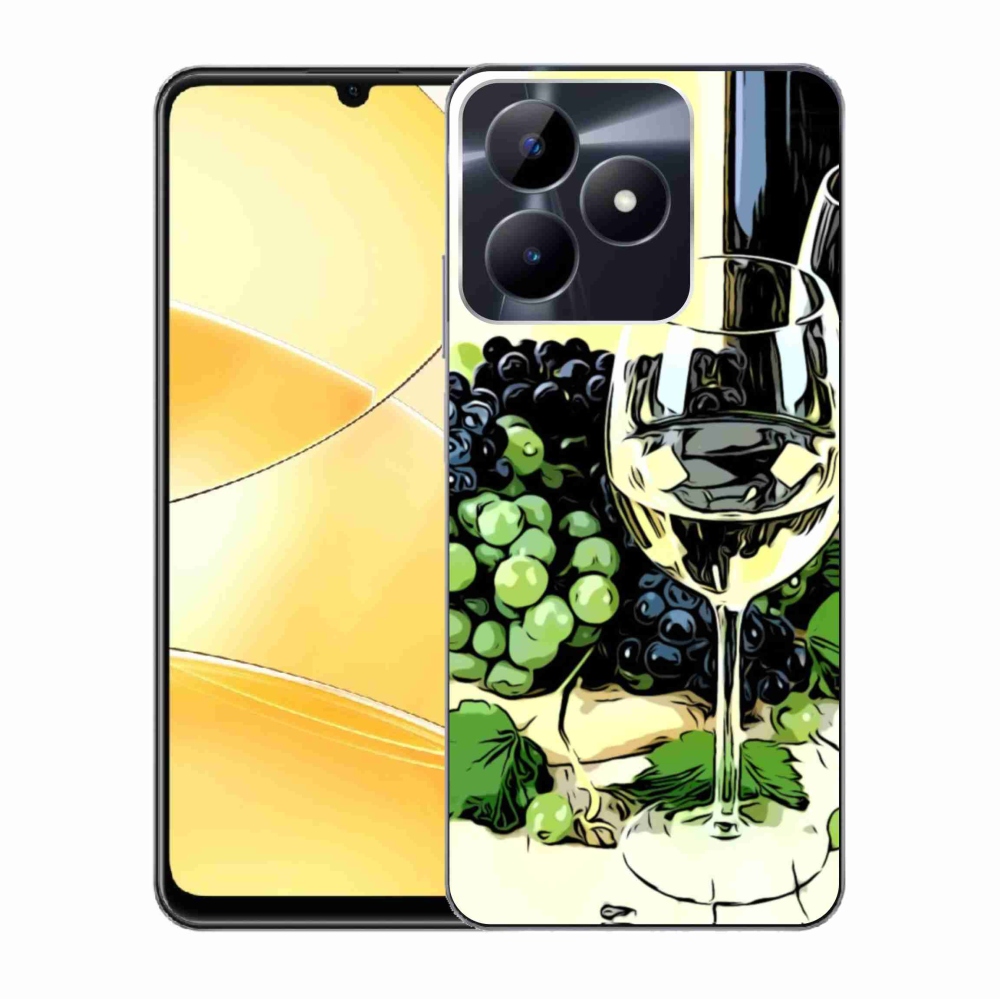 Gelový kryt mmCase na Realme C51/C53 - sklenka vína