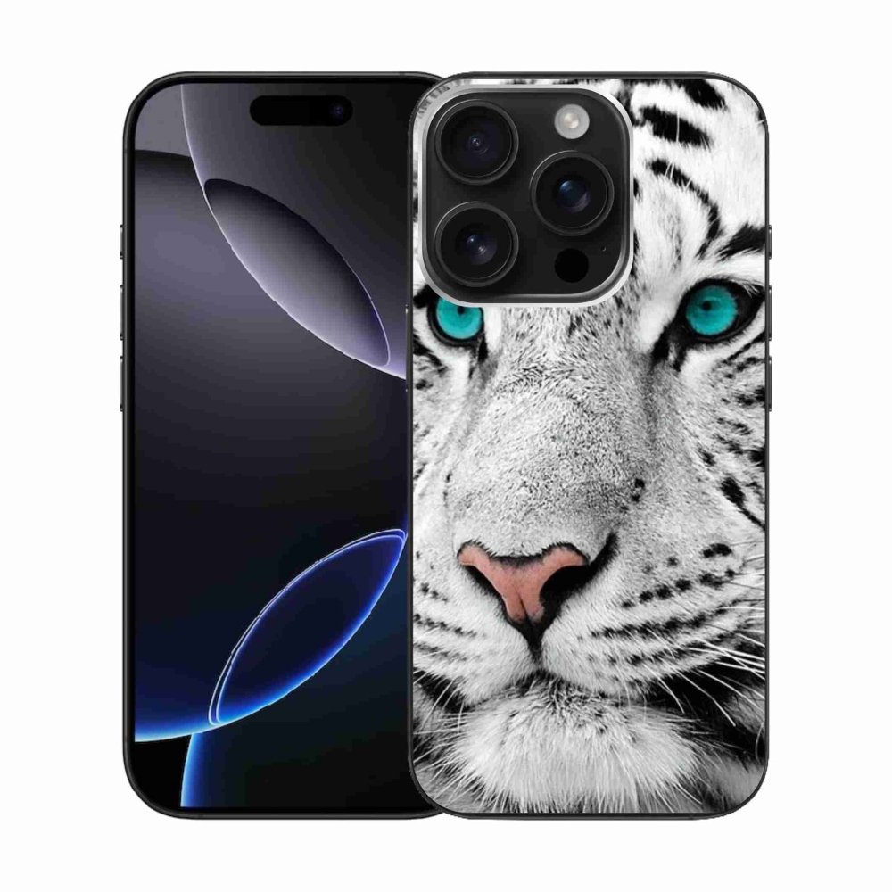 Gelový kryt mmCase na iPhone 16 Pro - bílý tygr