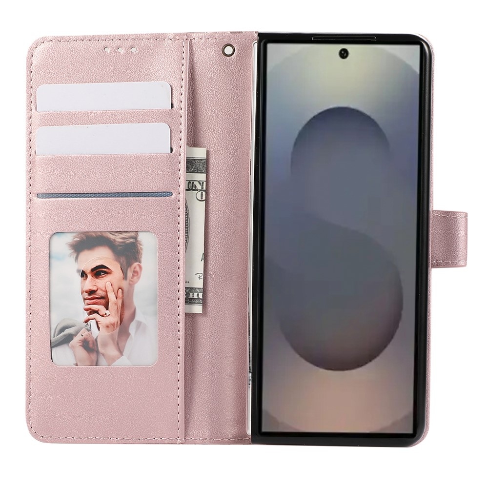 Gridy knížkové pouzdro na Samsung Galaxy Z Fold7 5G - růžovozlaté
