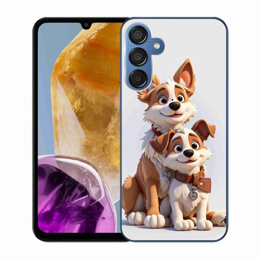 Gelový kryt mmCase na Samsung Galaxy M15 5G - kreslení psi
