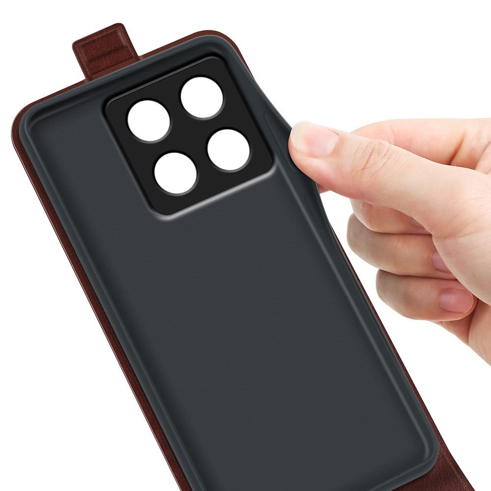 Vertical knížkové pouzdro na Xiaomi 14T Pro - hnědé