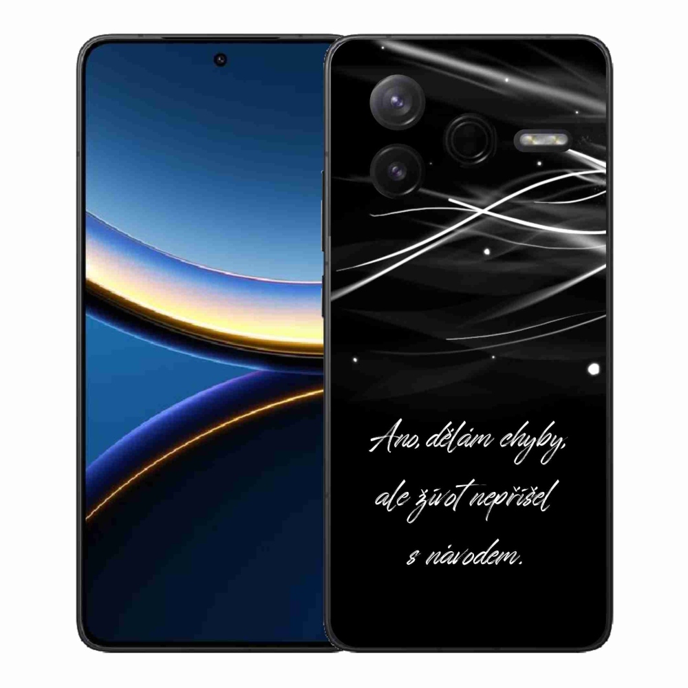 Gelový kryt mmCase na Xiaomi Poco F7 Pro - citát černé pozadí
