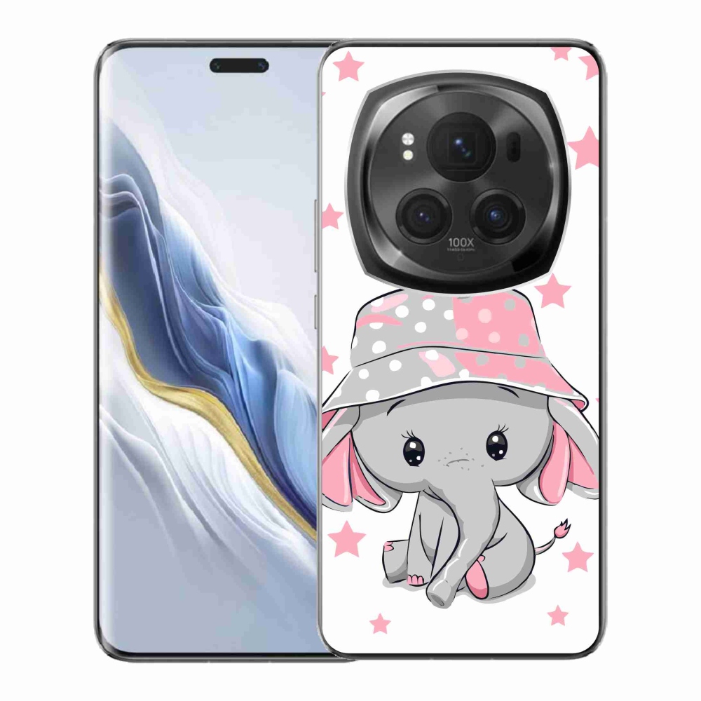 Gelový kryt mmCase na Honor Magic 6 Pro 5G - růžový slon