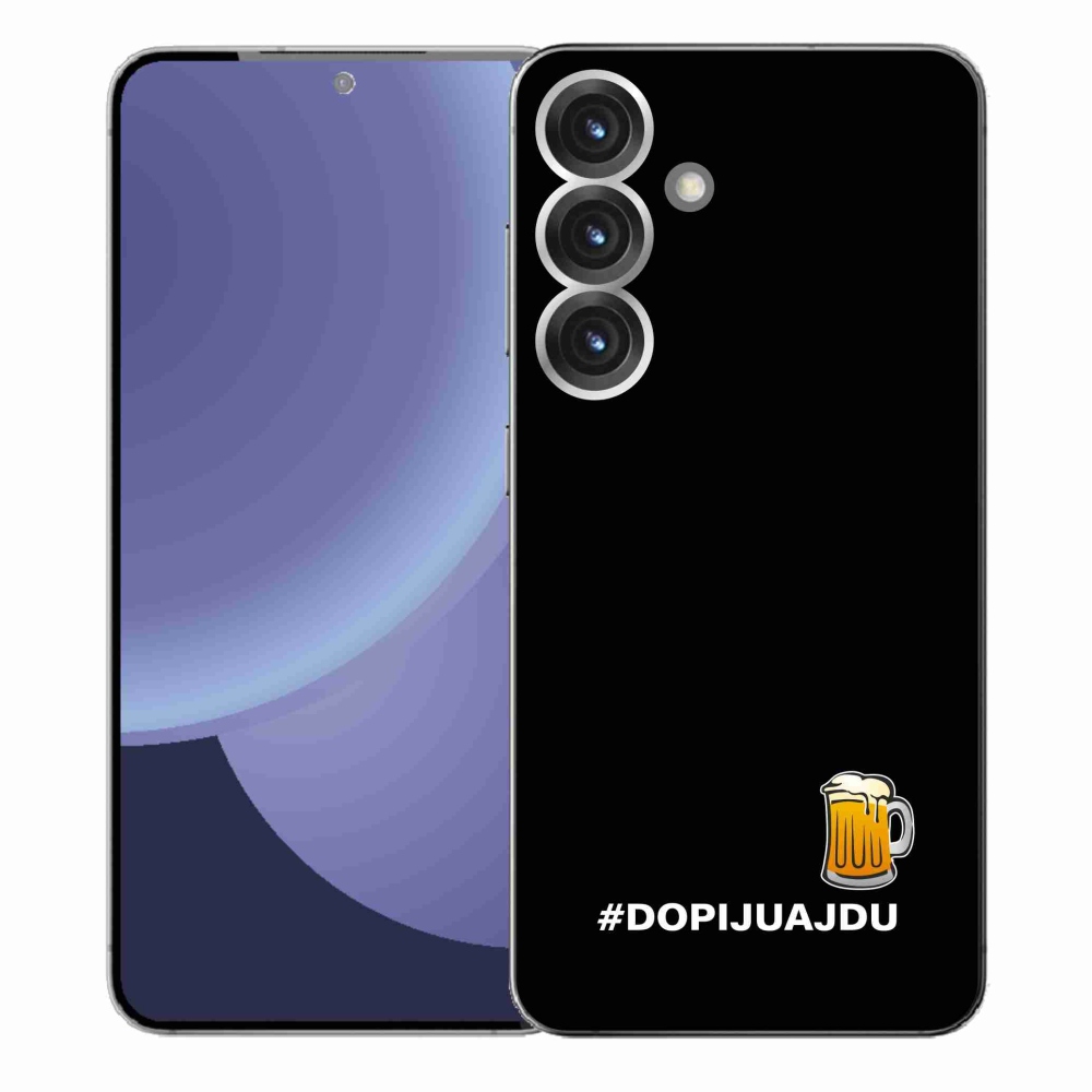 Gelový kryt mmCase na Samsung Galaxy S25+ - pivní motiv 1 černé pozadí