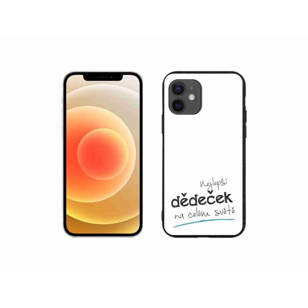 Gelový kryt mmCase na iPhone 12 mini - nejlepší dědeček 3 bílé pozadí