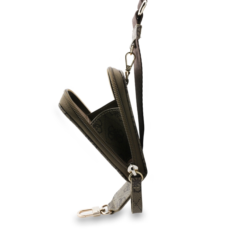 Guess Crossbody Popruh PU 4G Metal Logo + Peněženka Brown