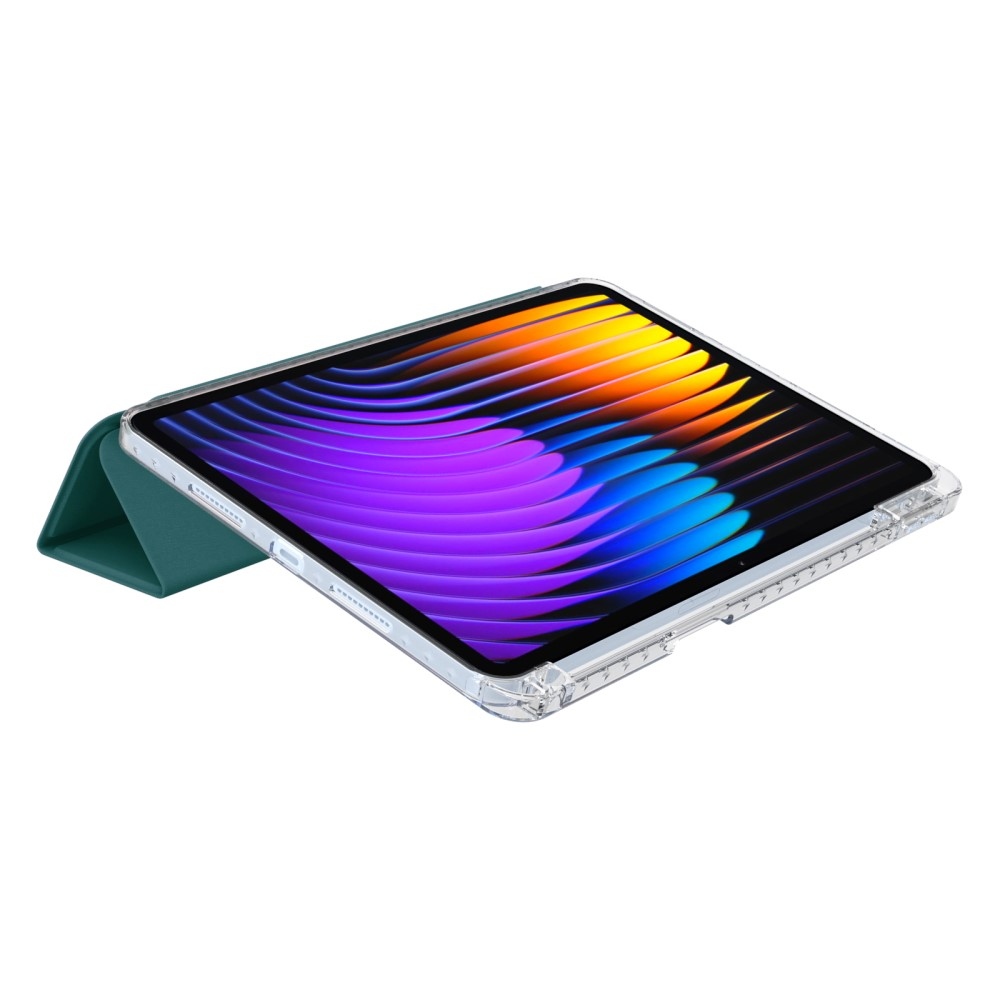 Origami chytré polohovací pouzdro na tablet Xiaomi Pad 7/7 Pro - tmavězelené