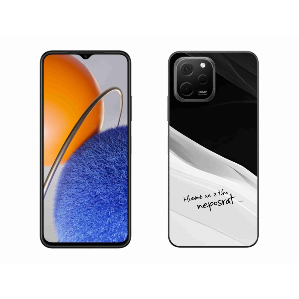 Gelový kryt mmCase na Huawei Nova Y61 - vtipný text 13 bíločerné pozadí