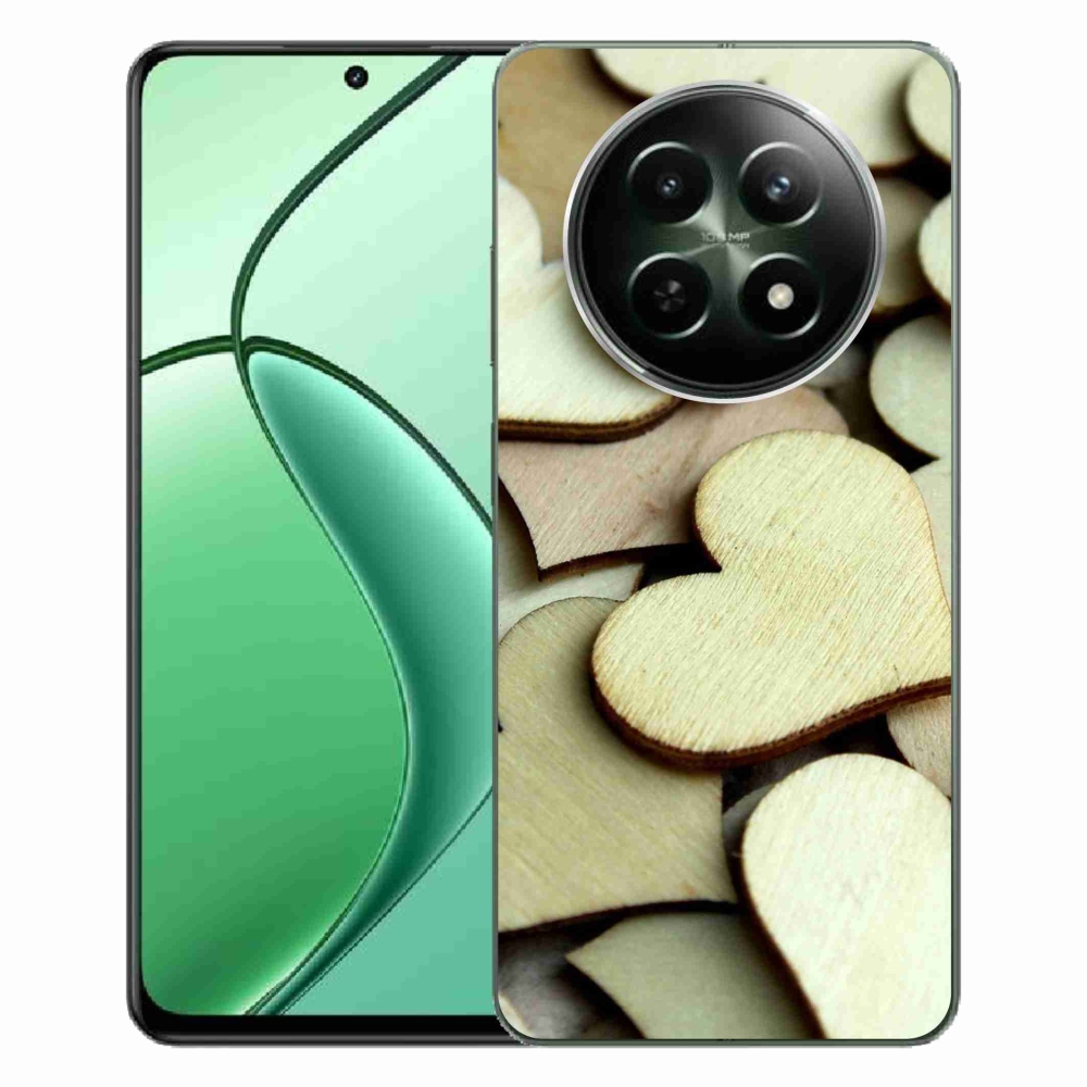 Gelový kryt mmCase na Realme 12 5G/12x 5G - dřevěná srdíčka