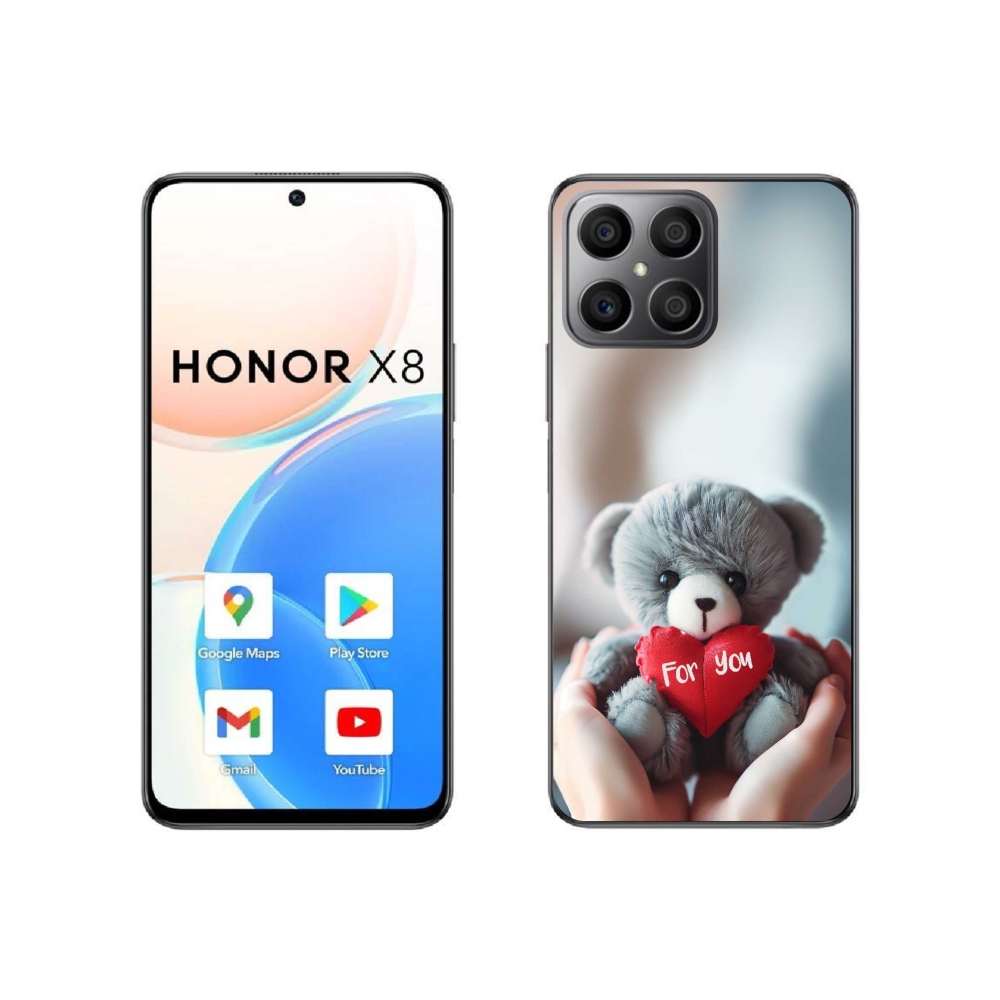 Gelový kryt mmCase na Honor X8 4G - medvídek pro zamilované
