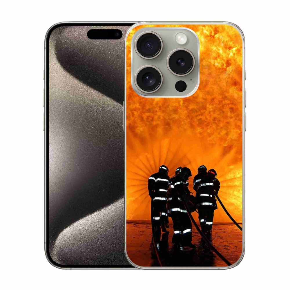 Gelový kryt mmCase na iPhone 15 Pro - požár