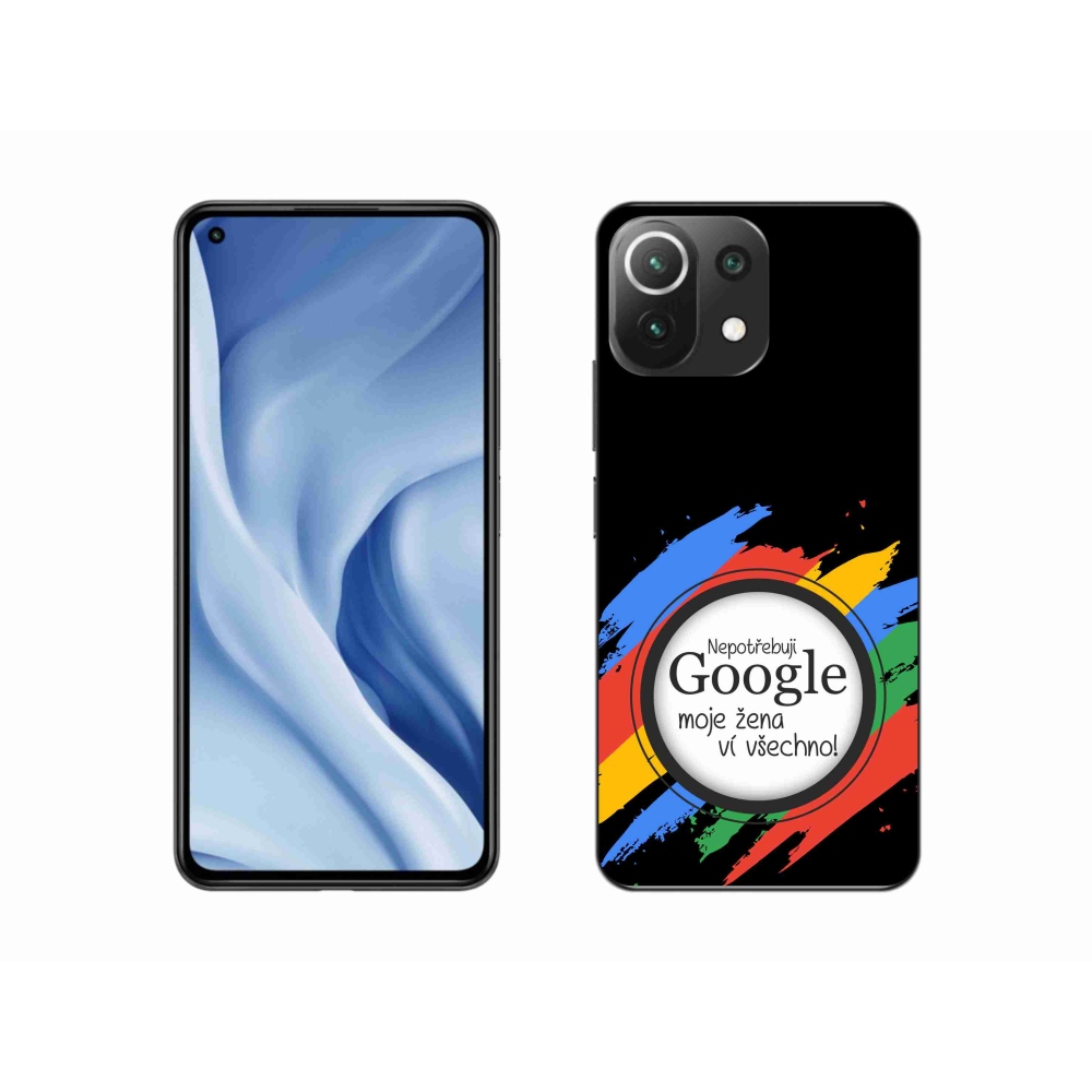 Gelový kryt mmCase na Xiaomi 11 Lite 5G NE - žena ví všechno černé pozadí