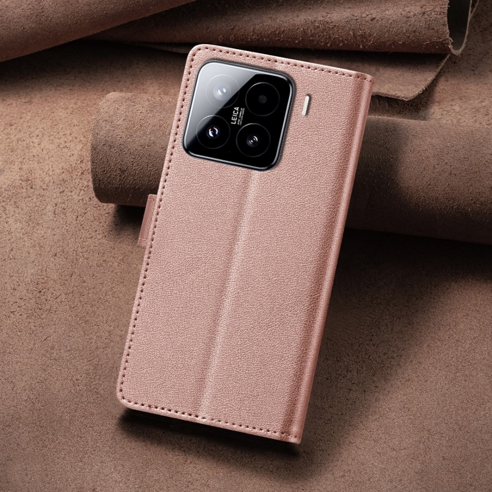 BINFEN knížkové pouzdro na Xiaomi 15 Pro - růžovozlaté