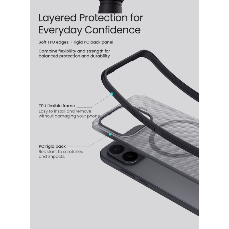 Nillkin Super Frosted PRO Magnetic Zadní Kryt pro Xiaomi 17T Transparent Black