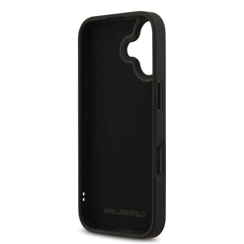 Karl Lagerfeld 3D Rubber Karl and Choupette Zadní Kryt pro iPhone 17 Black