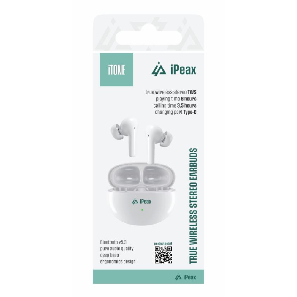 iPEAX TWS sluchátka iTone - bílá