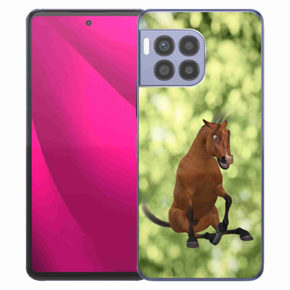 Gelový kryt mmCase na T-Mobile T Phone 2 Pro - hnědý kreslený kůň 1