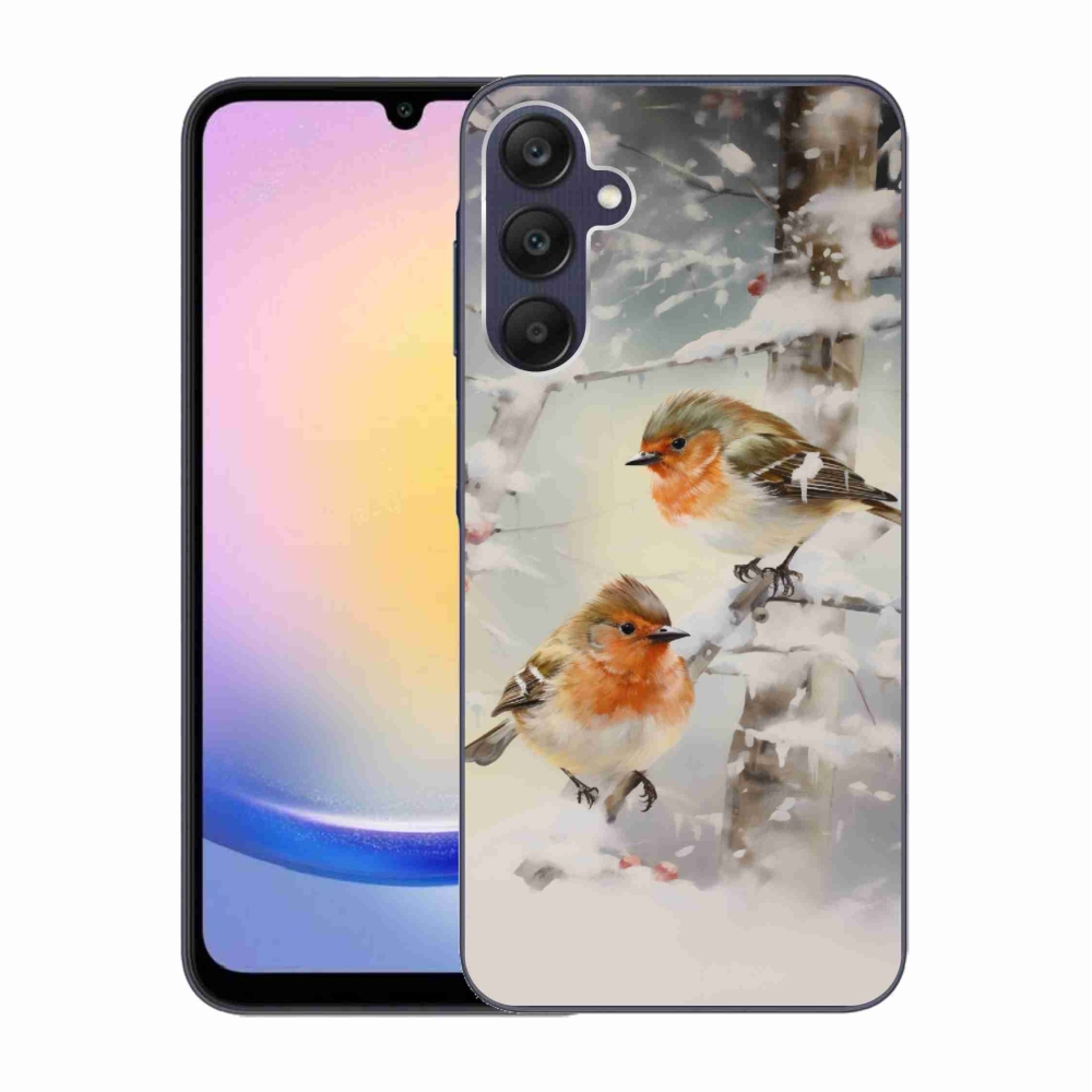 Gelový kryt mmCase na Samsung Galaxy A25 5G - ptáčci v zimě