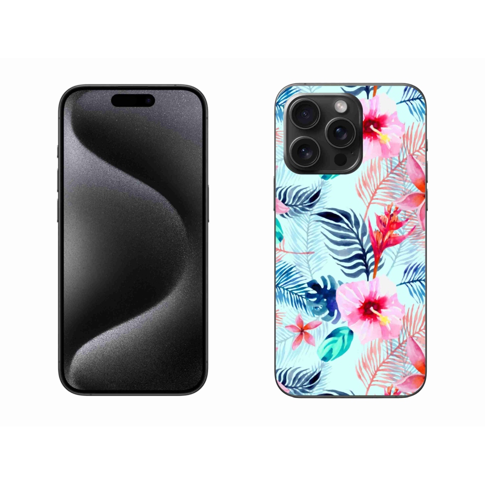 Gelový kryt mmCase na iPhone 15 Pro Max - květiny