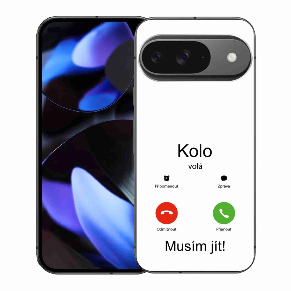 Gelový kryt mmCase na Google Pixel 9/9 Pro - kolo volá bílé pozadí