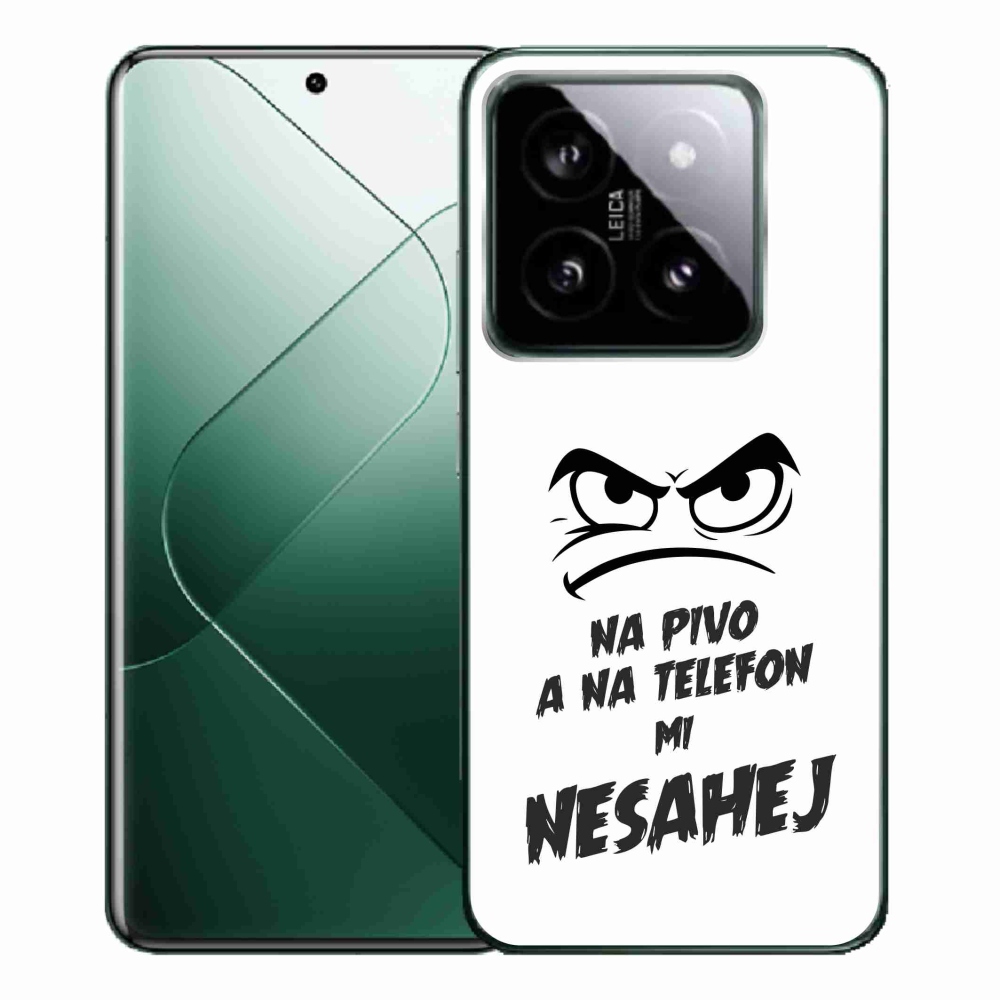 Gelový kryt mmCase na Xiaomi 14 Pro - pivní motiv 2 bílé pozadí