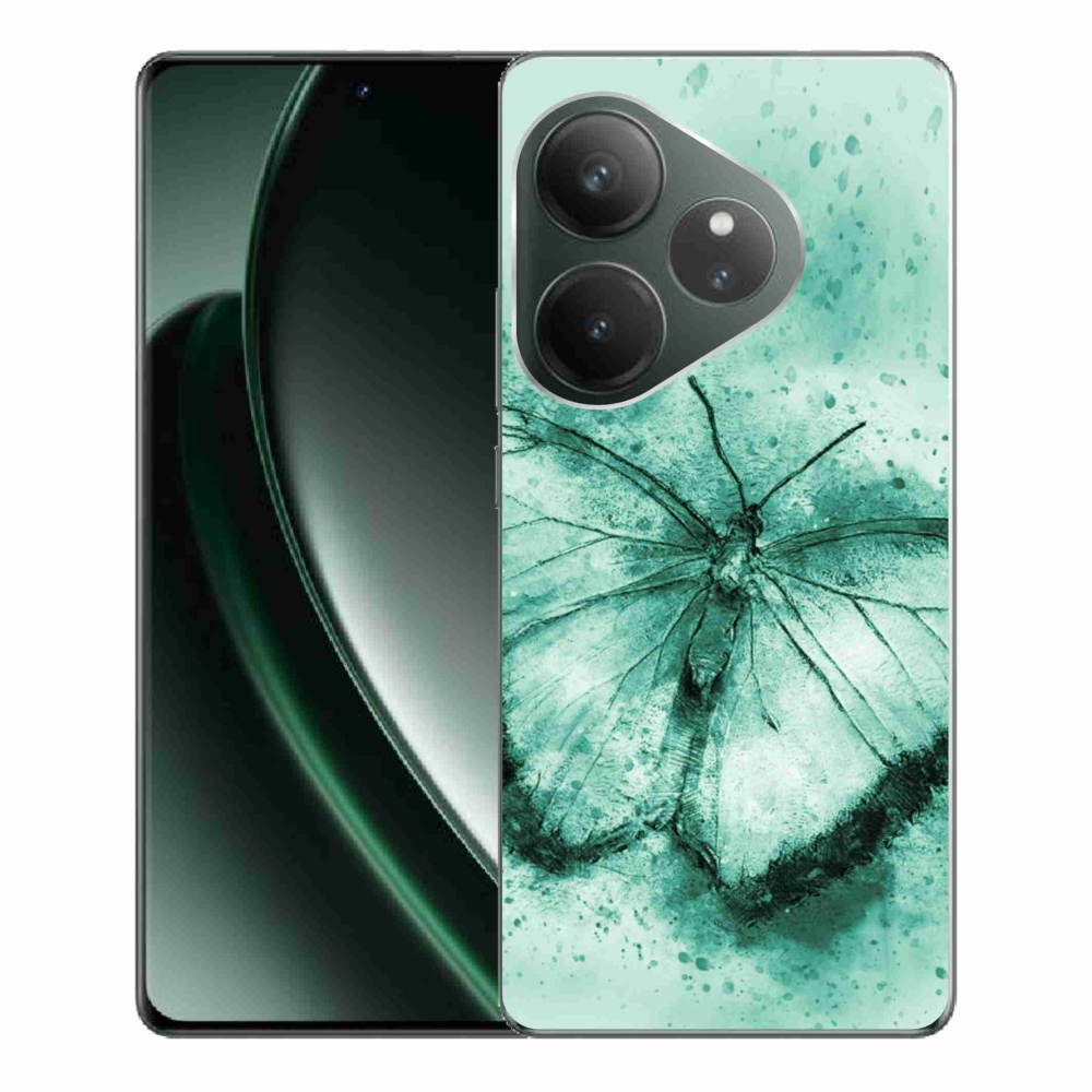 Gelový obal mmCase na Realme GT 6 5G/GT 6T 5G - zelený motýl