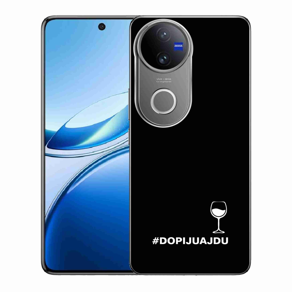 Gelový kryt mmCase na Vivo V50 5G - vinný motiv černé pozadí